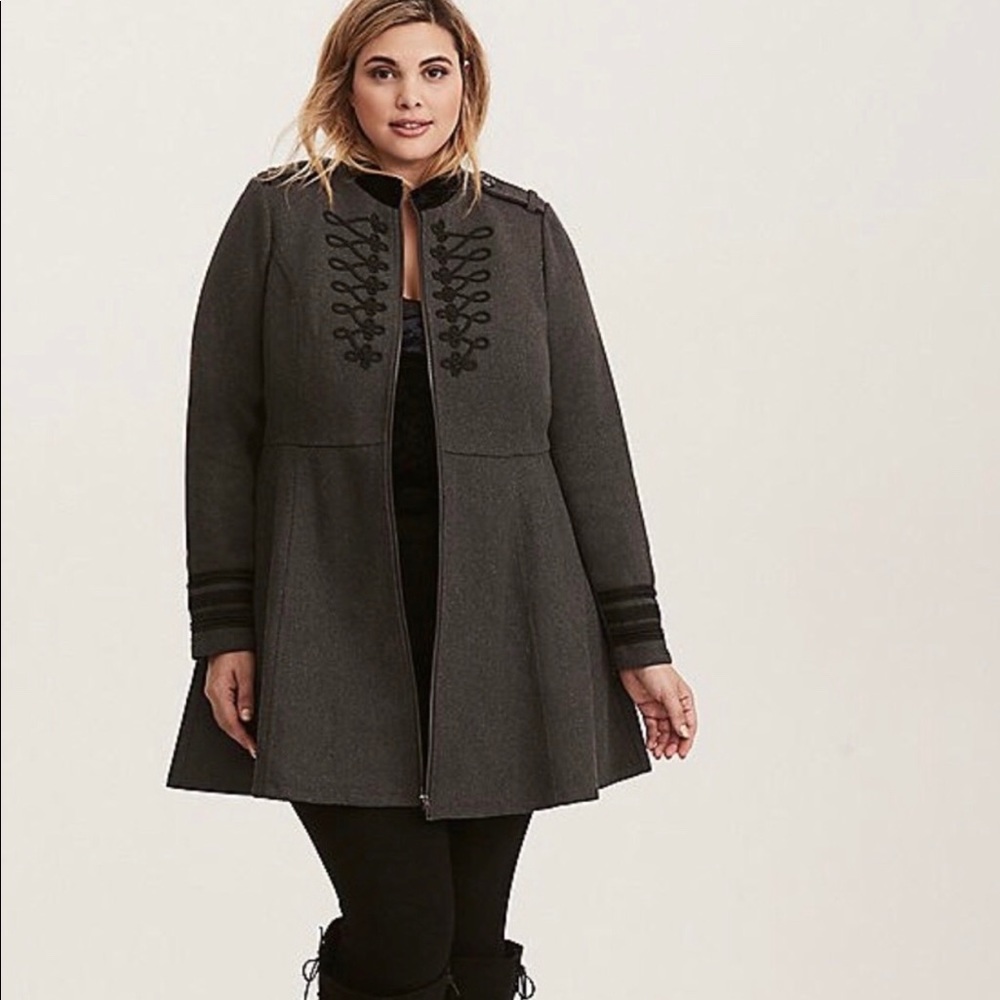 NWT Torrid size 2 herringbone military coat